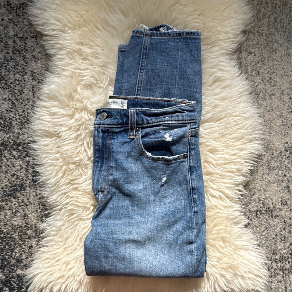 Abercrombie & Fitch Blue Straight Leg Jeans